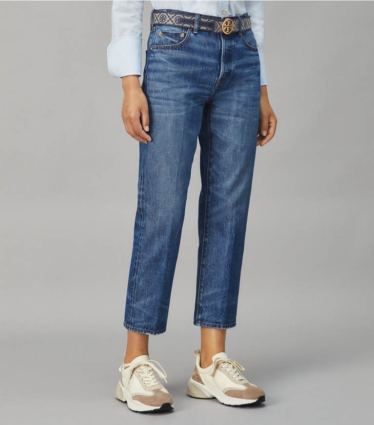 Tory Burch designer bottoms Classic Denim Jean in  VINTAGE WASH front