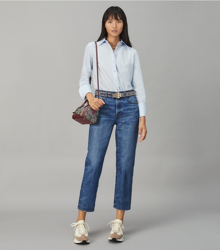 Tory Burch designer bottoms Classic Denim Jean in  VINTAGE WASH front