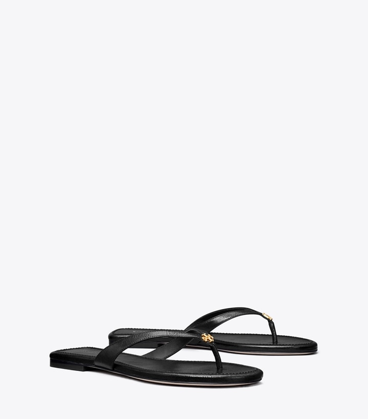 Tory Burch designer sandals Classic Flip-Flop in PERFECT BLACK angle