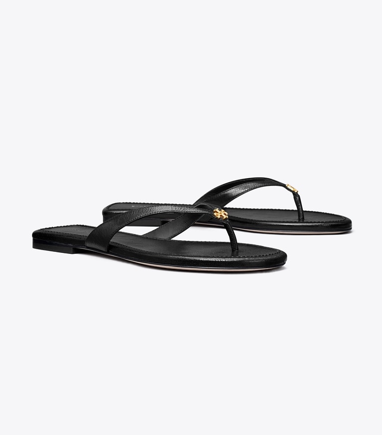 Tory Burch designer sandals Classic Flip-Flop in PERFECT BLACK angle