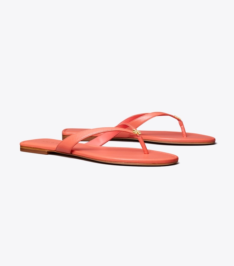 Tory Burch designer sandals Classic Flip-Flop in CORAL CRUSH angle