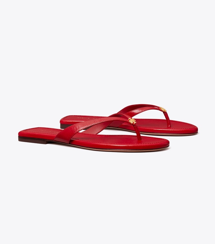 Tory Burch designer sandals Classic Flip-Flop in TORY RED angle