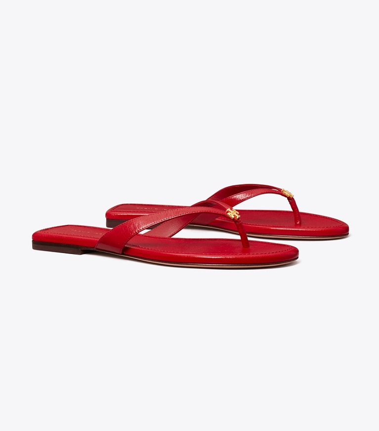 Tory Burch designer sandals Classic Flip-Flop in TORY RED angle
