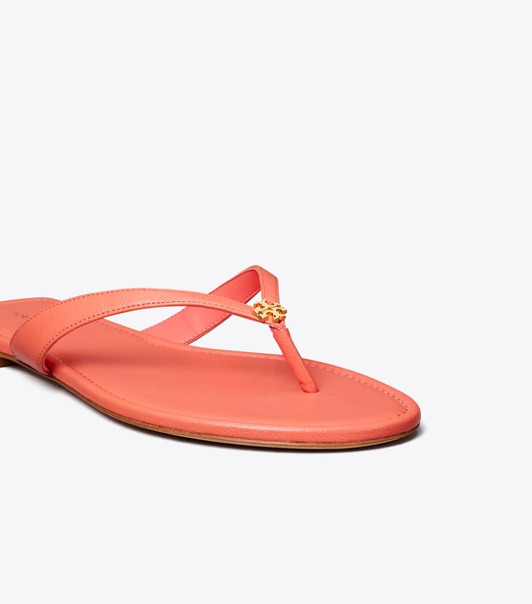 Tory Burch designer sandals Classic Flip-Flop in CORAL CRUSH angle