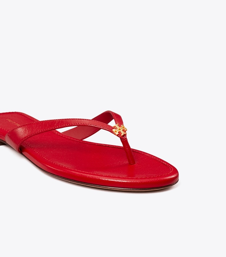 Tory Burch designer sandals Classic Flip-Flop in TORY RED detail