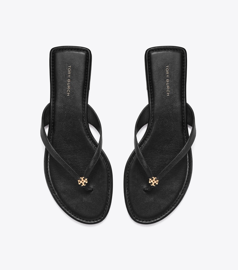 Tory Burch designer sandals Classic Flip-Flop in PERFECT BLACK angle