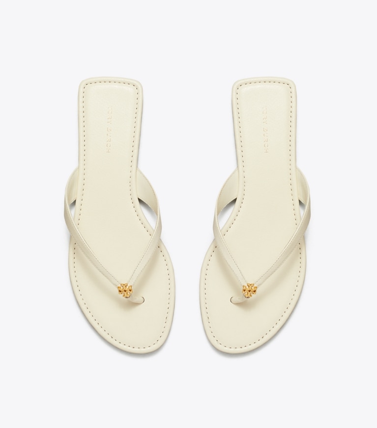 Tory Burch designer sandals Classic Flip-Flop in NEW IVORY overhead