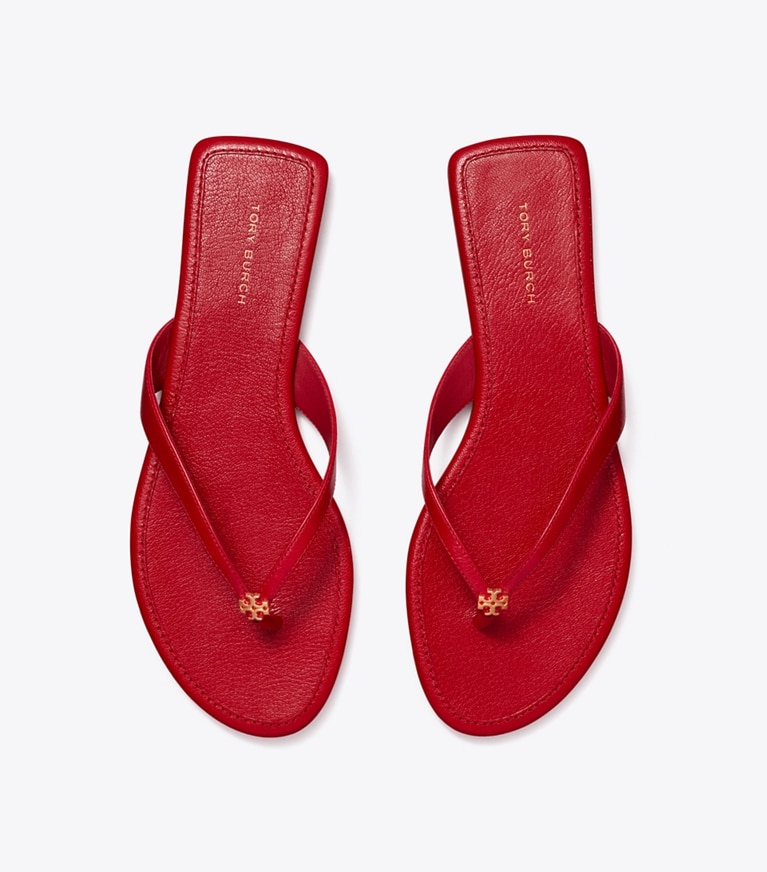 Tory Burch designer sandals Classic Flip-Flop in TORY RED overhead
