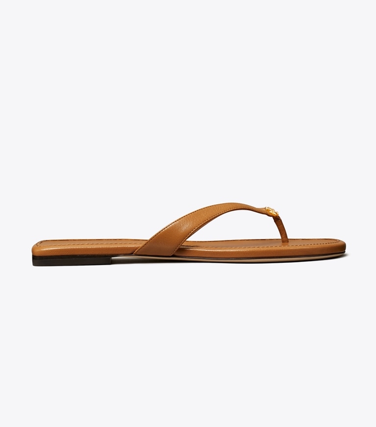 Tory Burch designer sandals Classic Flip-Flop in CARAMEL CORN angle