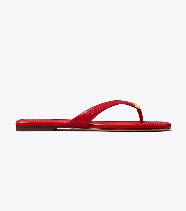 Tory Burch designer sandals Classic Flip-Flop in TORY RED side