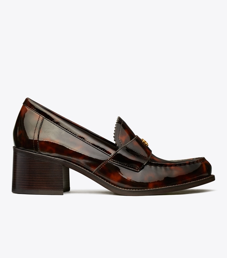Tory Burch designer heels Classic Heeled Loafer in TORTOISE PATENT side