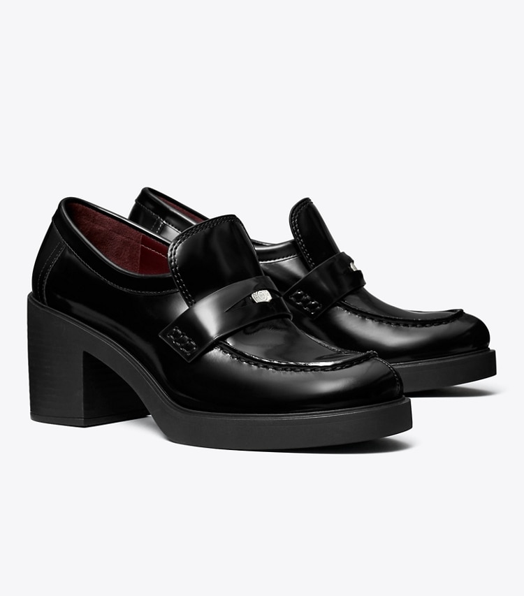 Tory Burch designer ヒール クラシック ラグローファー in PERFECT BLACK angle