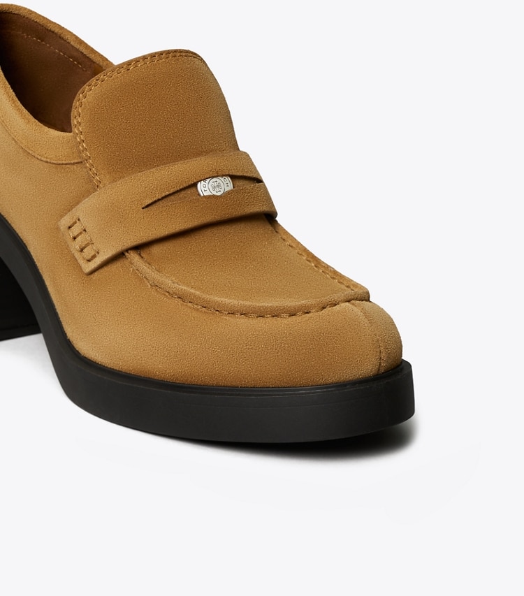 Tory Burch designer heels Classic Heeled Lug Loafer in WILD TABACCO detail