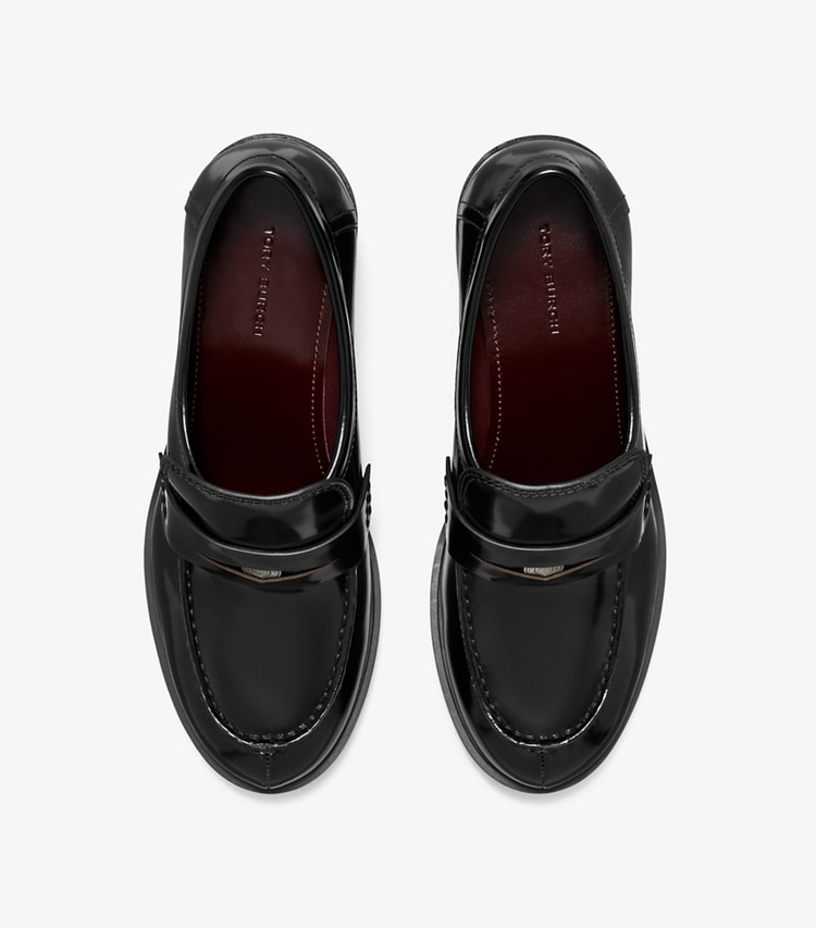Tory Burch designer ヒール クラシック ラグローファー in PERFECT BLACK オーバーヘッド