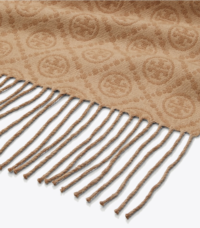 Tory Burch designer schals Classic Large Monogram Oblong in Classic Monogram Brown von oben