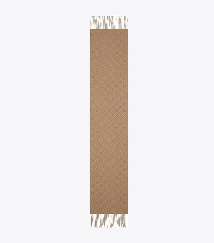 Tory Burch designer schals Classic Large Monogram Oblong in Classic Monogram Brown von oben