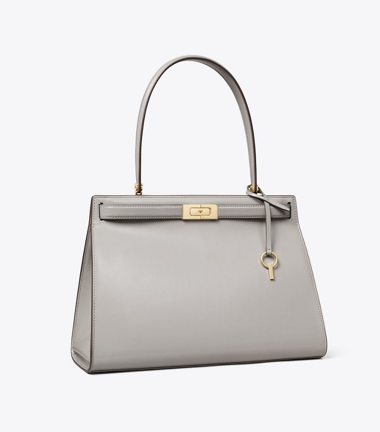 Tory Burch designer tote bags Classic Lee Radziwill Bag in LOUTRE angle