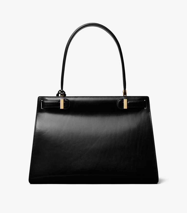 Tory Burch designer tote bags Classic Lee Radziwill Bag in Black / GOLD back