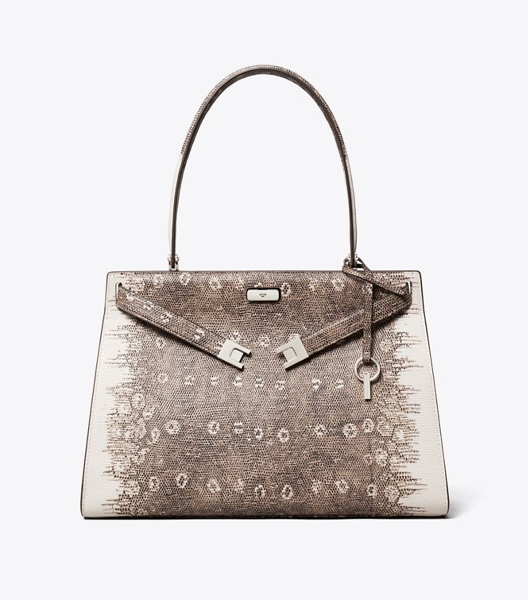 Tory Burch designer tote bags Classic Lee Radziwill Lizard-Embossed Bag in Multi additional