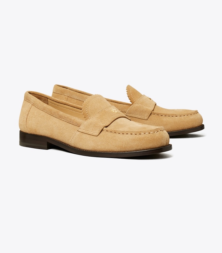 Tory Burch designer flats Classic Loafer in CAMELLO angle