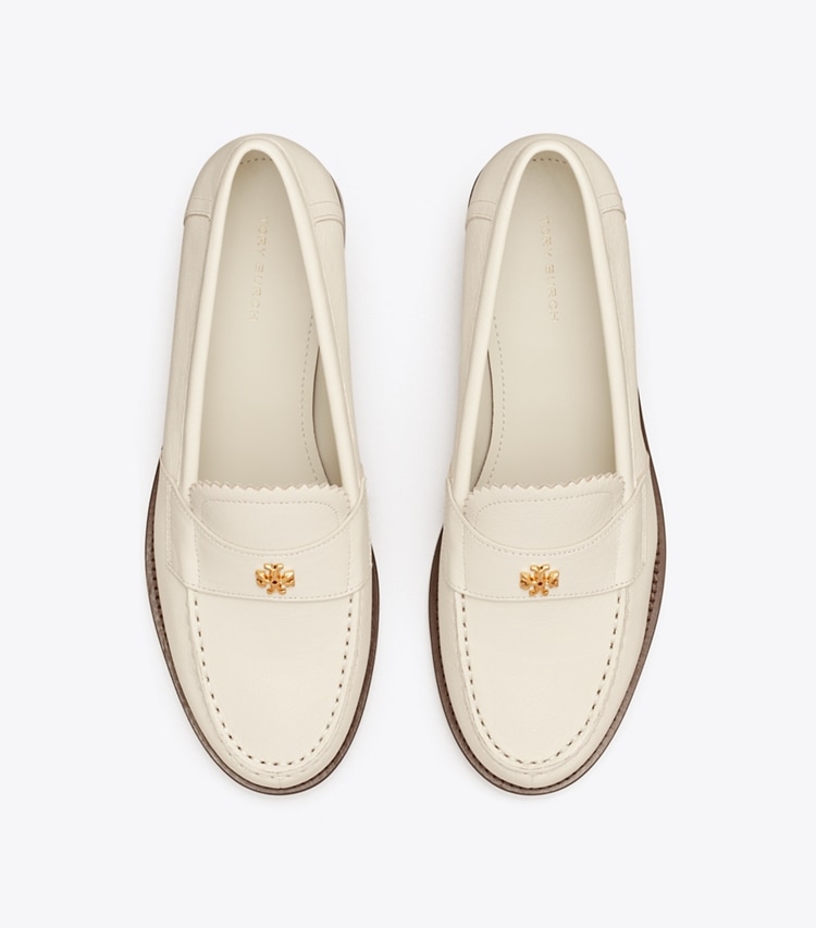 Tory Burch designer flats Classic Loafer in NEW IVORY overhead
