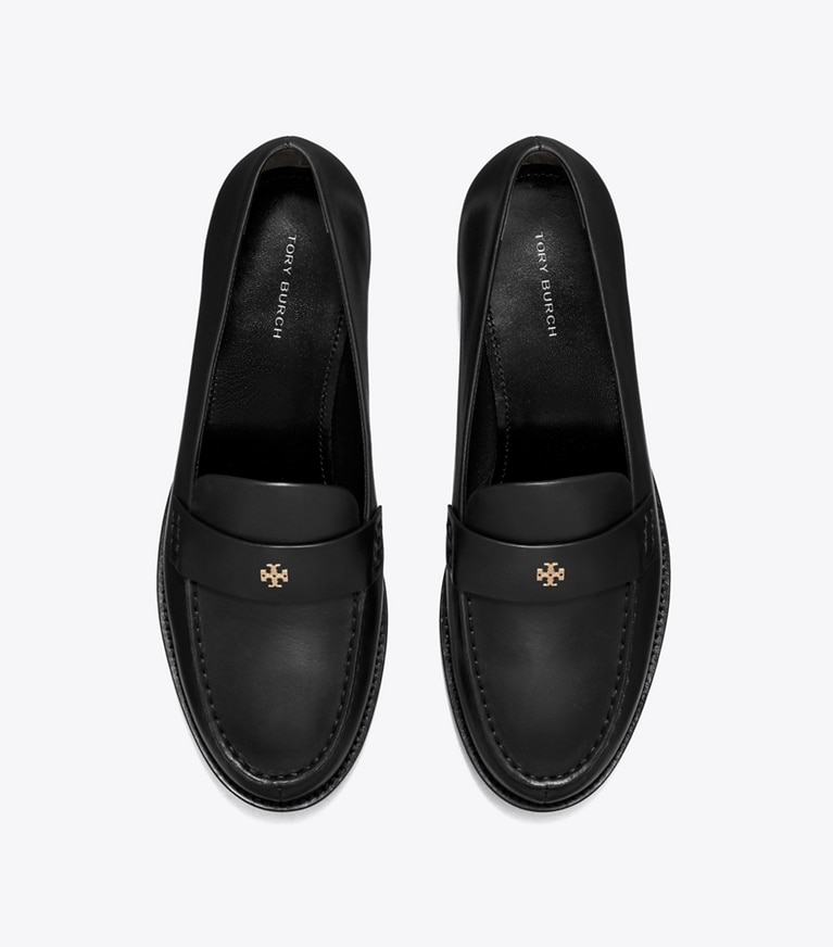 Tory Burch designer flats Classic Loafer in PERFECT BLACK overhead
