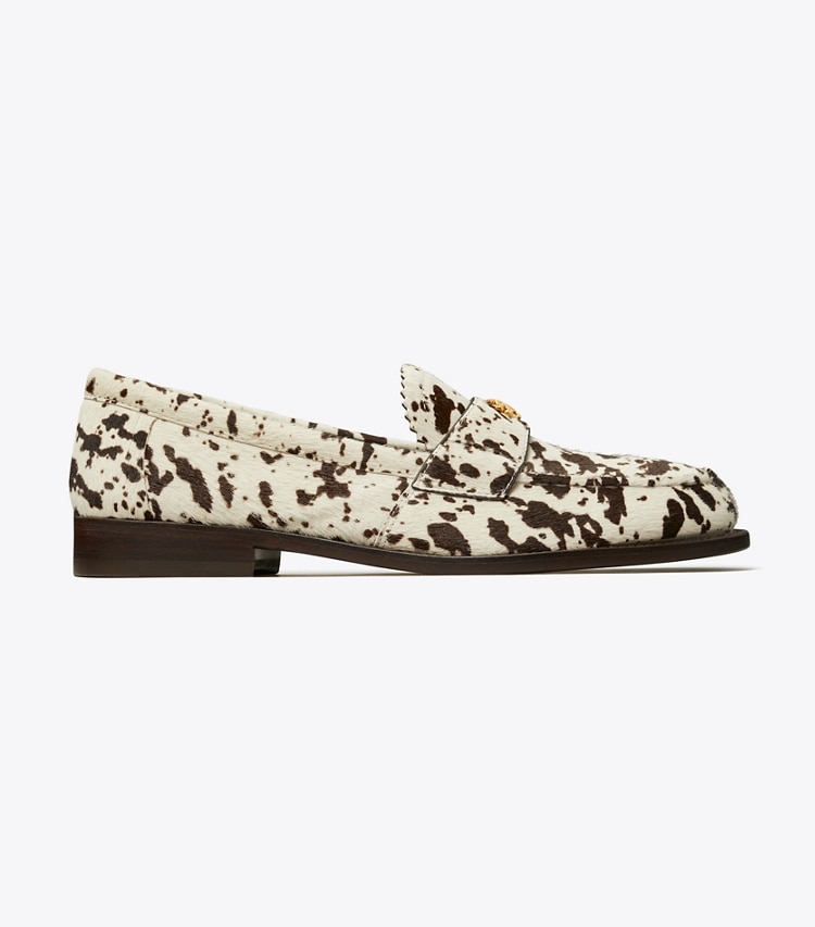Tory Burch designer flats Classic Loafer in COW PRINT side