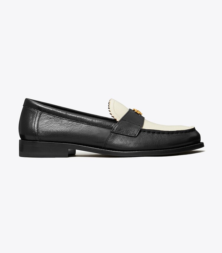 Tory Burch designer flats Classic Loafer in PERFECT BLACK / NEW IVORY side