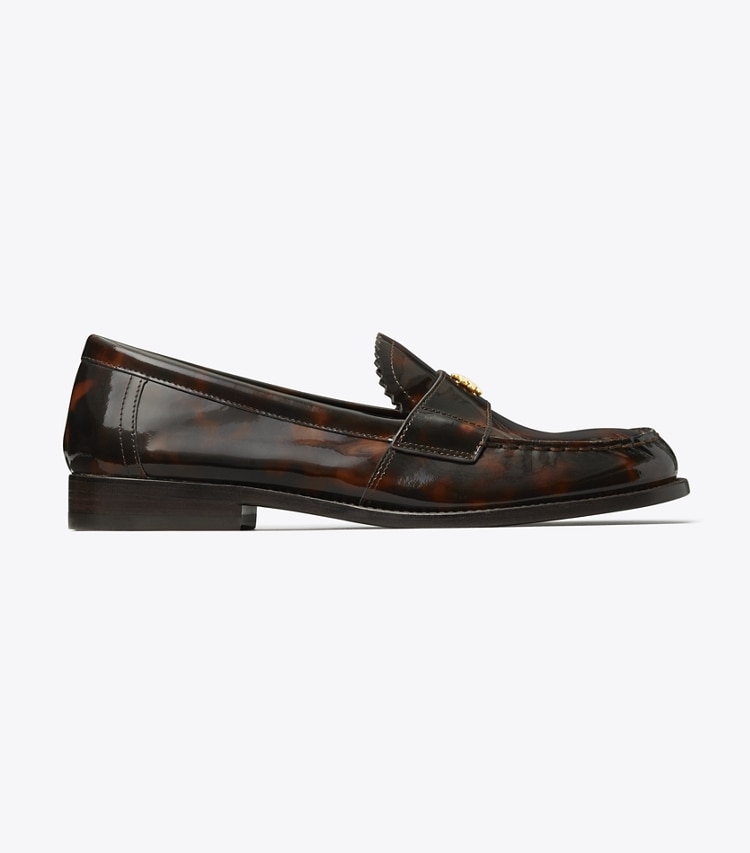 Tory Burch designer flats Classic Loafer in TORTOISE PATENT side