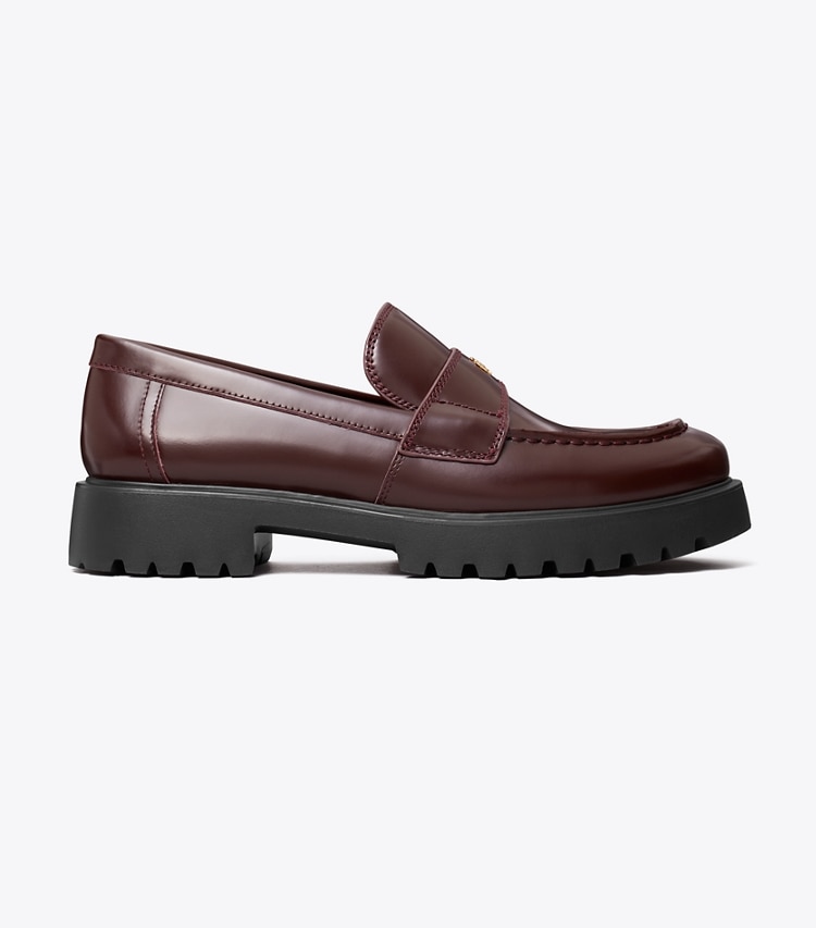 Tory Burch designer flats Classic Lug Loafer in PLUM side