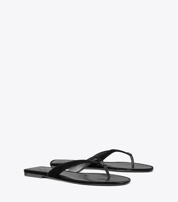 Tory Burch designer sandals Classic Pavé Flip-Flop in PERFECT BLACK angle