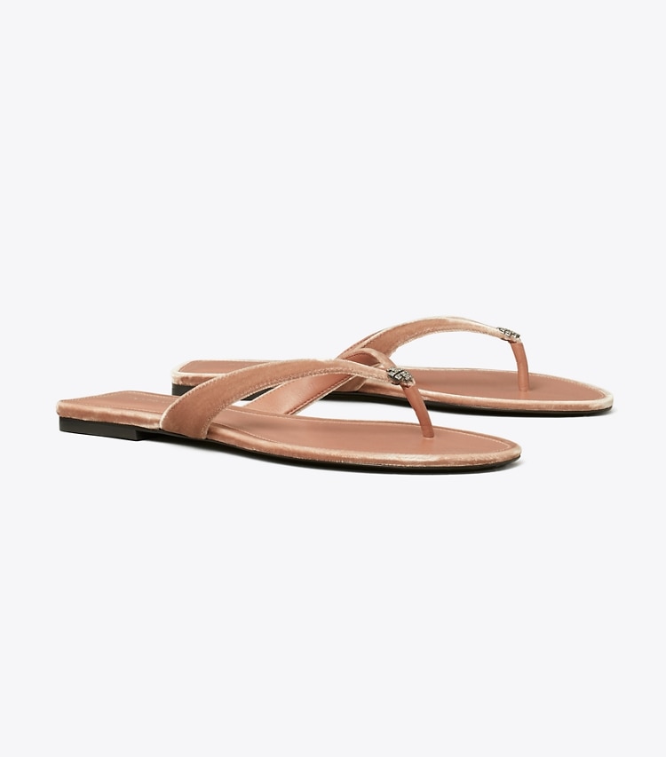 Tory Burch designer sandals Classic Pavé Flip-Flop in VINTAGE ROSE angle