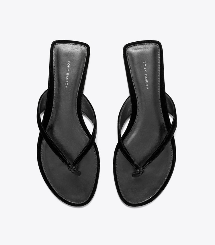 Tory Burch designer sandals Classic Pavé Flip-Flop in PERFECT BLACK overhead