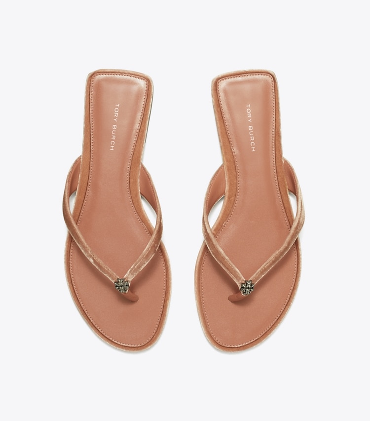 Tory Burch designer sandals Classic Pavé Flip-Flop in VINTAGE ROSE overhead