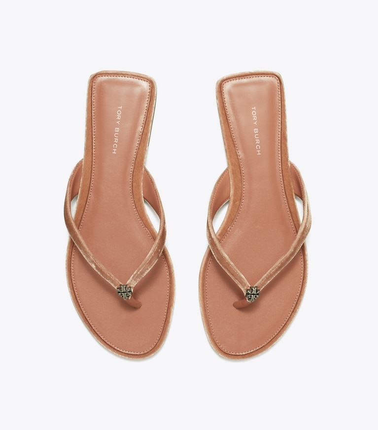 Tory Burch designer sandals Classic Pavé Flip-Flop in VINTAGE ROSE angle