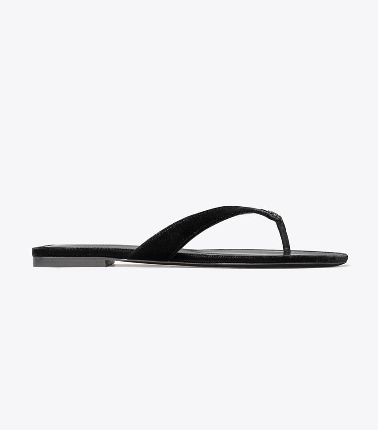 Tory Burch designer sandals Classic Pavé Flip-Flop in PERFECT BLACK side