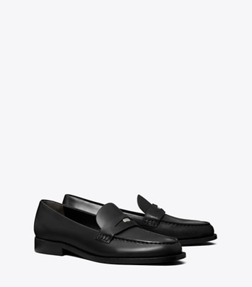 Tory Burch designer flats Classic Penny Loafer in PERFECT BLACK angle