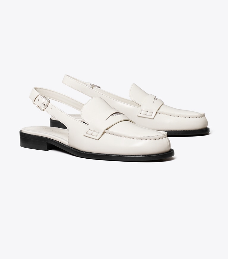 Tory Burch designer flats Classic Penny Slingback in TRESOR WHITE angle