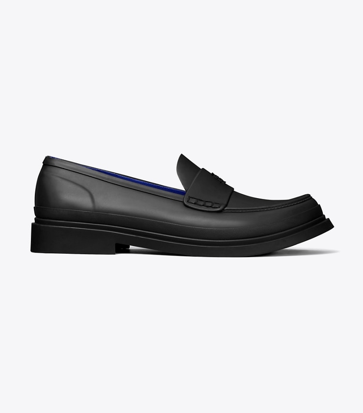 Tory Burch designer flats Classic Rain Loafer in Black side