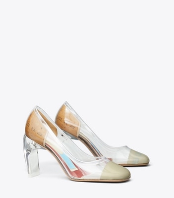 Tory Burch designer heels Clear Pump in CLEAR angle