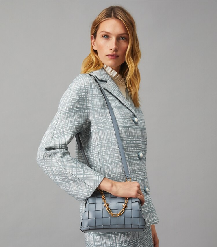 Cleo Woven Small Bag: Women's Designer Crossbody Bags | Tory Burch