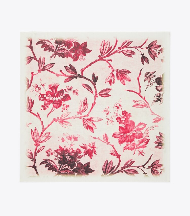 Tory Burch designer scarves Climbing Lilies Double-Sided Neckerchief in Climbing Lilies Neckerchief - Pink overhead