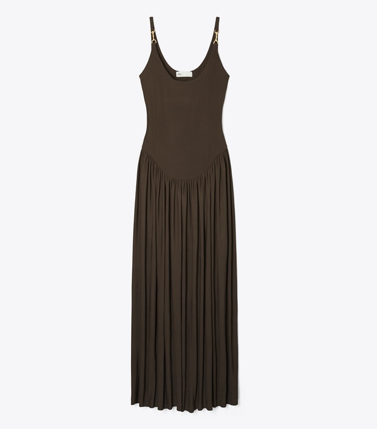 Tory Burch designer coverups Clip Tank Dress in Deep Chocolate front