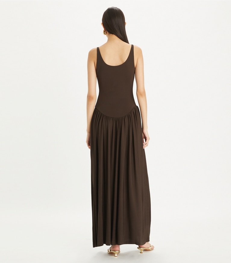 Tory Burch designer coverups Clip Tank Dress in Deep Chocolate front