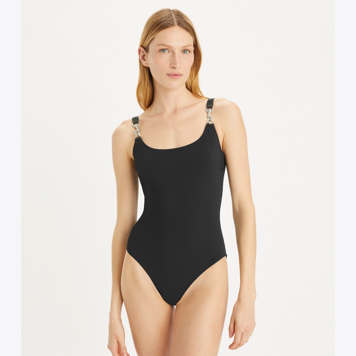 Tory Burch★ONE-SHOULDER CLIP SWIMSUIT one-shoulder-clip-swimsuit-on-