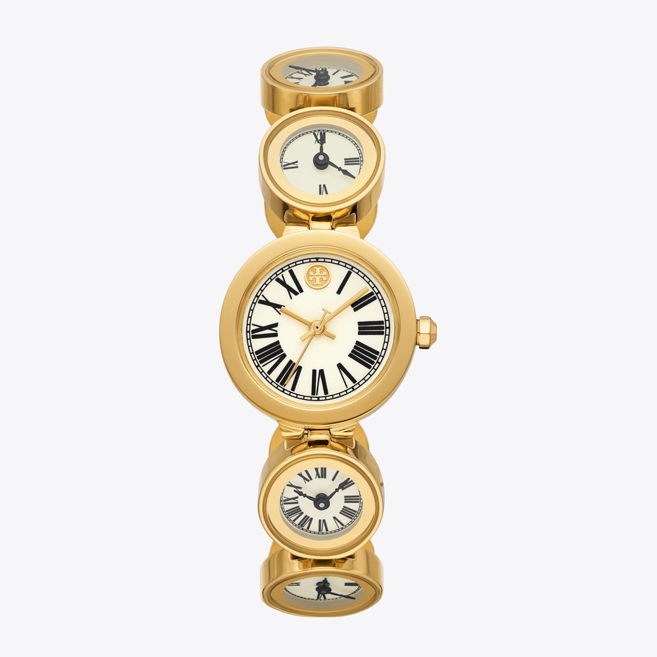 Clock Watch, Gold-Tone Stainless Steel: Women's Designer Strap