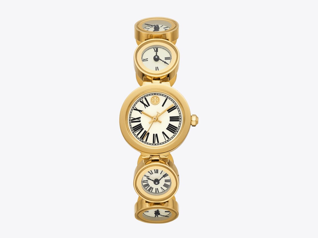 Clock Watch, Gold-Tone Stainless Steel: Women's Designer Strap