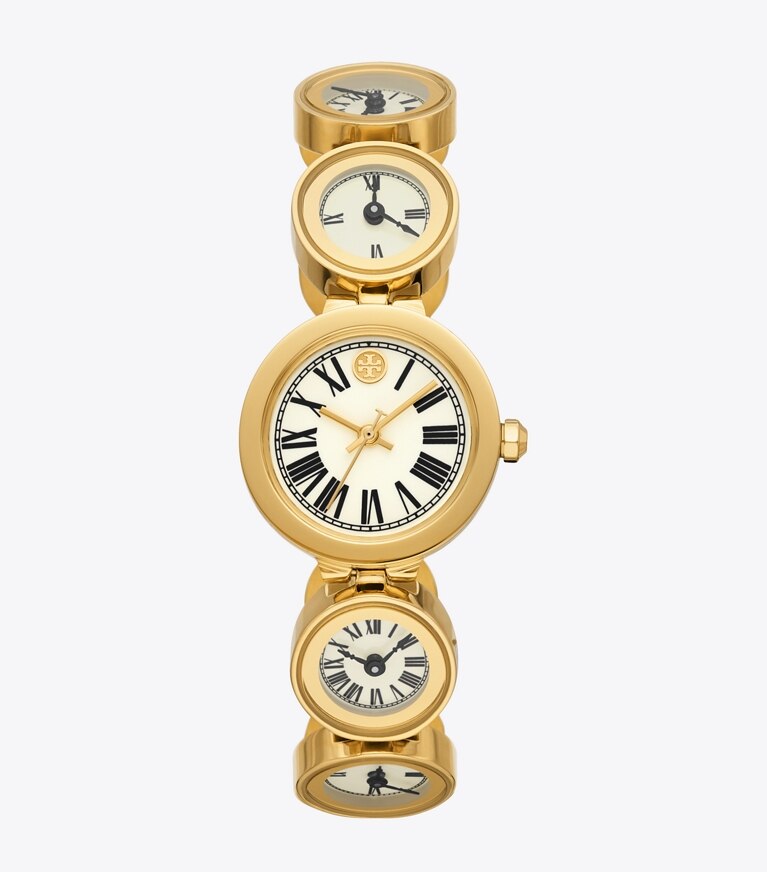 Clock Watch, Gold-Tone Stainless Steel: Women's Designer Strap 