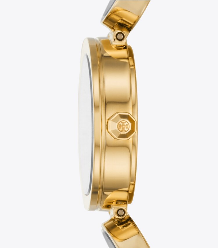 Clock Watch, Gold-Tone Stainless Steel: Women's Designer Strap