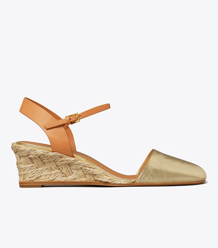 Tory Burch designer エスパドリーユ クローズドトゥ エスパドリーユ in GOLD angle